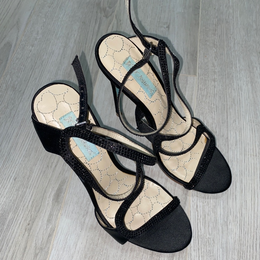 Betsey Johnson rhinestone heeled sandals